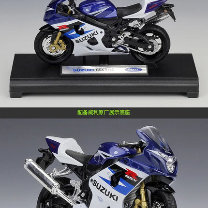Welly 1:18 Suzuki GSX-R750 Die Cast Vehicles Collectible Hobbies Motorcycle Model Toys