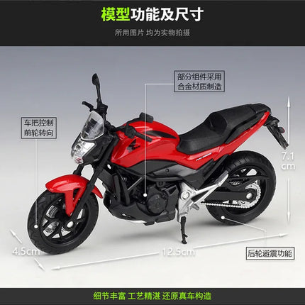Welly 1:18 2018 Honda NC750S Die Cast Vehicles Collectible Hobbies Motorcycle Model Toys