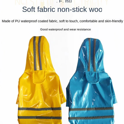Dog Clothes, Waterproof Jackets, Hooded Raincoats with Reflective Strip, Outdoor Breathable Clothes for Puppies