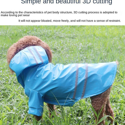 Dog Clothes, Waterproof Jackets, Hooded Raincoats with Reflective Strip, Outdoor Breathable Clothes for Puppies