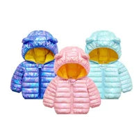 Winter Baby Down Cotton Jacket Winter 2023 New Fashion Cute Cartoon Coat Boys Girls Hooded Warm for Children's Outerwear 0-5y