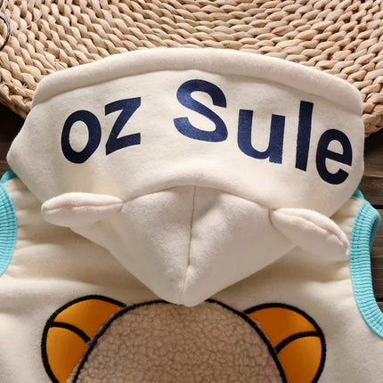 Baby Boys And Girls Clothing Set Tricken Fleece Children Hooded Outerwear Tops Pants 3PCS Outfits Kids Toddler Warm Costume Suit