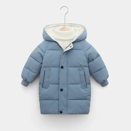 Kids Down Long Outerwear Winter Autumn Teen Cotton Clothes Boys Girls Cotton-Padded Parka Coats Big Children Thicken Warm Jacket