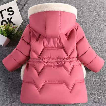 Autumn Winter Girls Jacket Keep Warm Fashion Hooded Outerwear Birthday Christmas Princess Coats 3 4 5 6 7 8 Years Kids Clothes