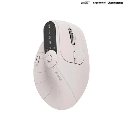 Multi-Device Vertical Ergonomic Mouse With Function Adjustment Kno Rechargeable 2.4G Bluetooth Wireless Mouse for PC Tablet