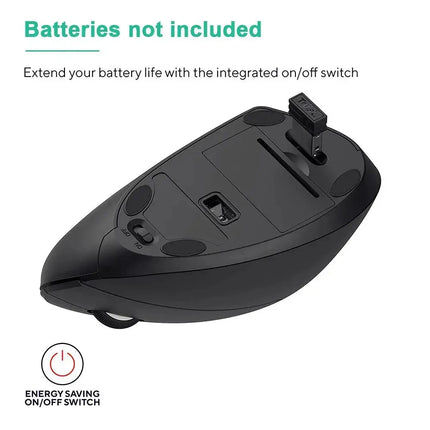 Wireless Mouse Vertical USB 2.4GHz Ergonomic 800/1200/1600 DPI 6 Mute Buttons For MacBook Tablet Laptops PC Computer Accessories