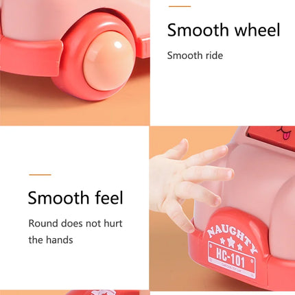 Kid Pull Along Toy Walking Trolley Musical Light Up Car Toy Crawling To Walking Learning Toys Cartoon Polyhedral Trolley Car Toy