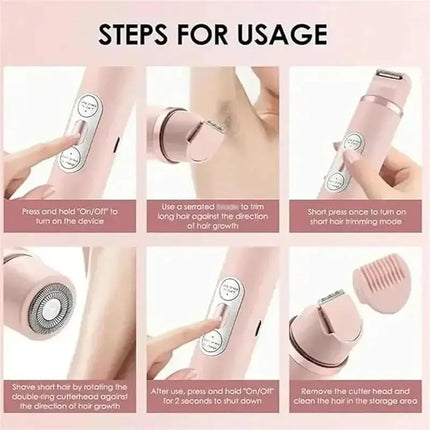 Rechargeable Electric Trimmer for Women 2in1 Hypoallergenic Electric Lady Hair Groomer Hair Removal Tool Body Shavers Gifts