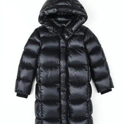 Children's Winter Down Jacket Thickness Long Warm Puffer Coat Boys Girls Waterproof Hooded Parkas Kids Snow Outerwear