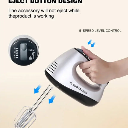 SUNATUR Hand Mixer 110-240V Blender 300W Electric Food Processor 3 in 1 Mixer Kitchen Appliances Machine Mixer for Baking
