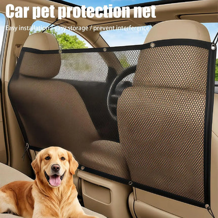 Car Dog Barrier Net Adjustable Pet Safety Divider Between Seat Heavy-Duty Foldable Isolation Net Non-slip Car Accessories For