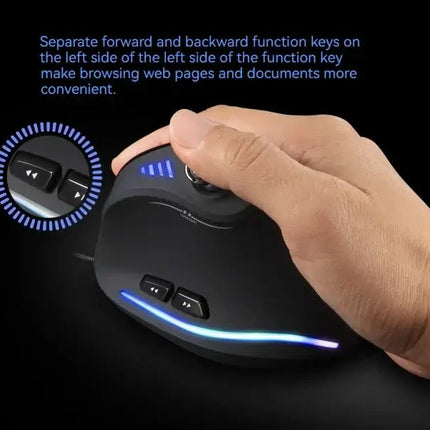 C-18 Vertical Gaming Mouse 10000 DPI Programmable 11 Buttons USB Wired RGB Optical Remote Mouse Gamer Mice For Laptop PC