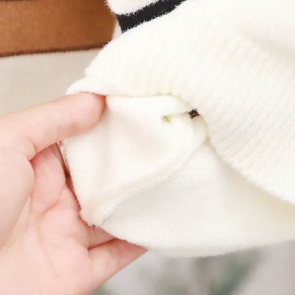 2-6 Years Autumn Winter Boys Sweater Stripe Design Full Sleeve High Collar Knitting Shirt For Kids Children Handsome Knitwear