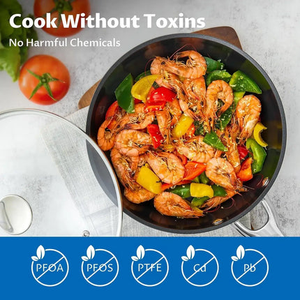 Induction Cookware Set 15-Piece, Pots and Pans Set Non Stick with Ceramic Coating, Induction Pots Set