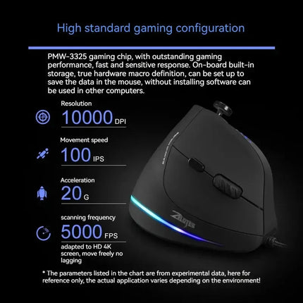 C-18 Vertical Gaming Mouse 10000 DPI Programmable 11 Buttons USB Wired RGB Optical Remote Mouse Gamer Mice For Laptop PC