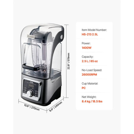 1400W electric blender for smoothies