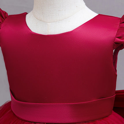 Girls Pearls Dress Elegant Princess Wedding Gown Kids Dresses For Girl Children Birthday Party Tulle Dress 3-8Yrs Vestidos