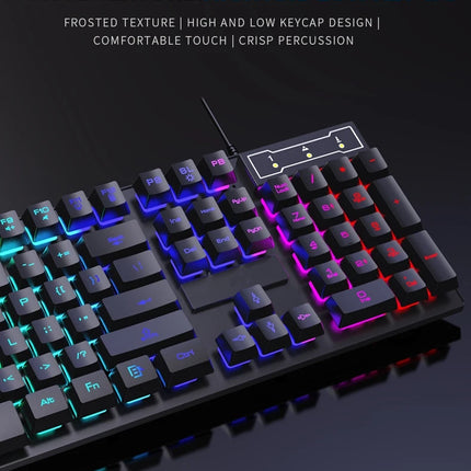 104 key Backlit Computer Keyboard Waterproof Gaming Keyboard Backlit Ergonomics Colorful Mechanical Feel Keyboard And Mouse Set