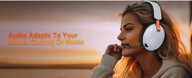 2.4GHz Wireless Gaming Headset for PS5, PS4, PC, Phone, 2.4G 3.5mm Wired Bluetooth Headphone with Noise-canceling Mic