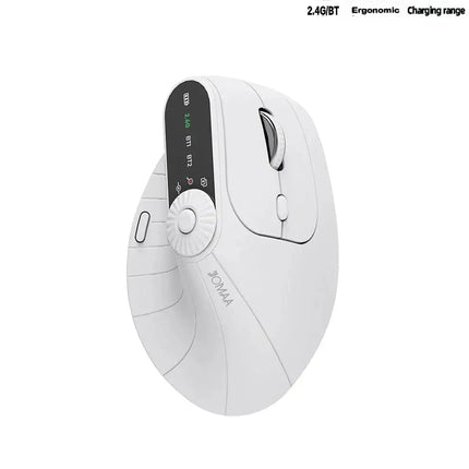 Multi-Device Vertical Ergonomic Mouse With Function Adjustment Kno Rechargeable 2.4G Bluetooth Wireless Mouse for PC Tablet