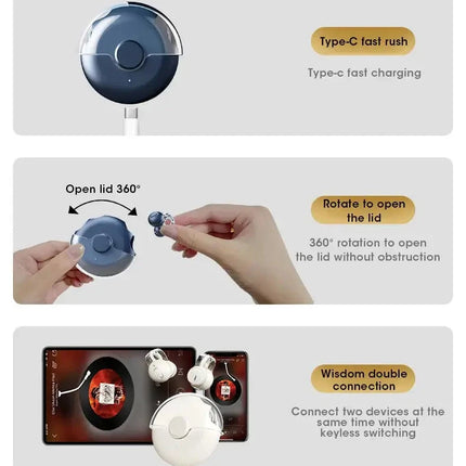 Bluetooth Earbuds True Clip-on Wireless Earphones Noise Cancelling Bluetooth Headsets Earcuffs Handsfree With Mic For Xiaomi ios