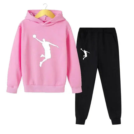 Autumn Winter Children 2Pcs Set Fashion Sports Hoodie+Pants Suits 4-14 Years Boys Girls Casual Outfits Tracksuits Kids Clothing