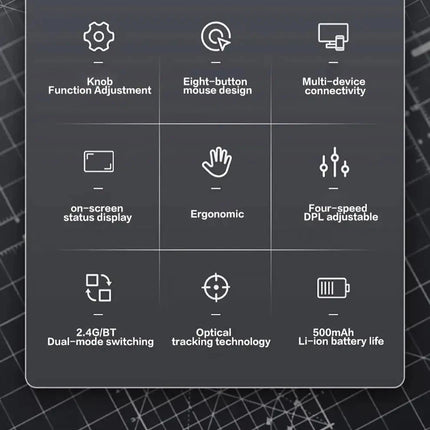 Multi-Device Vertical Ergonomic Mouse With Function Adjustment Kno Rechargeable 2.4G Bluetooth Wireless Mouse for PC Tablet