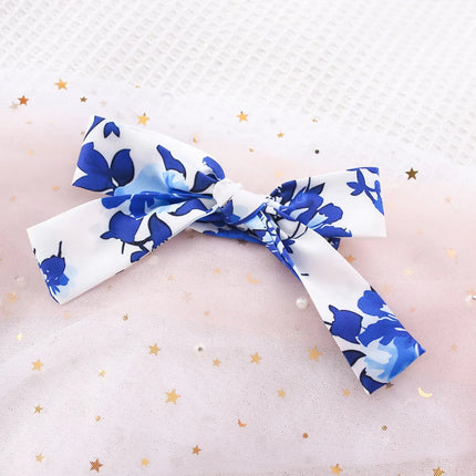 (6 Months -3 Years Old) Spring And Autumn New Blue Flower Baby Girl Dress, Chinese Retro Style Children'S Long Sleeve Clothes