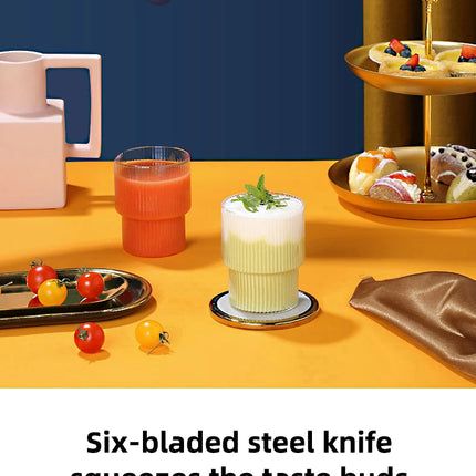 Portable Blender Bottle Electric 6 Blades Multifunction Juice Blender Fresh Juice Smoothie Blender Ice CrushCup Food Processor