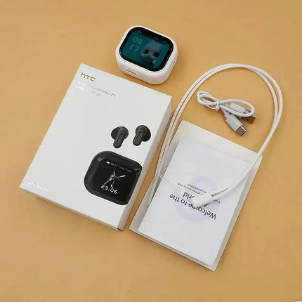 HTC NE20 Bluetooth V6.0 Earphones TWS Sports Wireless Headphones AI Translator Earbuds In-Ear Noise Reduction Headsets With Mic