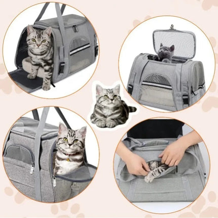 Collapsible Breathable Pet Carrier – Soft-Sided for Cats & Dogs | Crossbody Design with Large Opening | Ideal for Trave