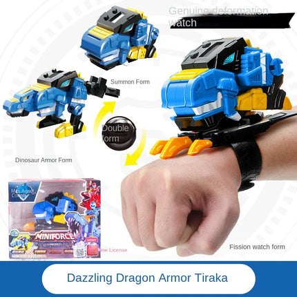 Genuine Mini Secret Service Watch Toy Boy Mecha Robot Ruper Dinosaur Power Deformation Toy Suit Action Figures Kids Gifts