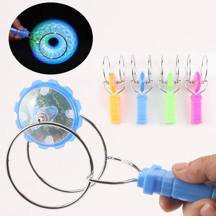 Kid Led Magic Magnetic Orbit Spinning Top Toy Creative Hand Cranked Color Luminous Spinning Toys For Boys Girls Children Gifts