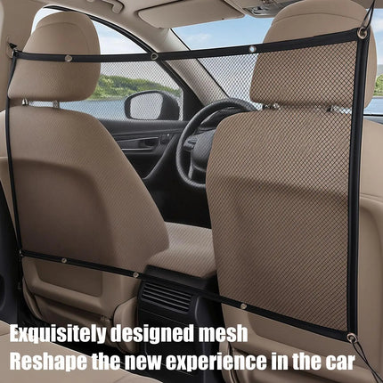 Car Dog Barrier Net Adjustable Pet Safety Divider Between Seat Heavy-Duty Foldable Isolation Net Non-slip Car Accessories For