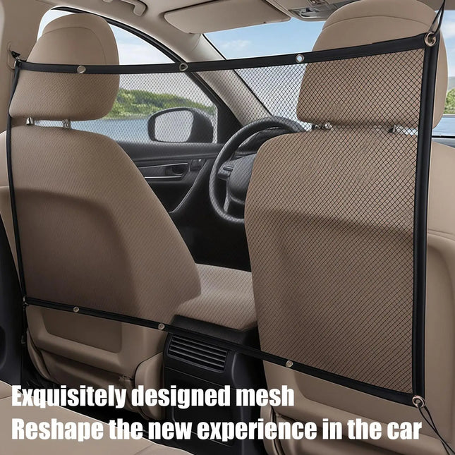 Car Dog Barrier Net Adjustable Pet Safety Divider Between Seat Heavy-Duty Foldable Isolation Net Non-slip Car Accessories For