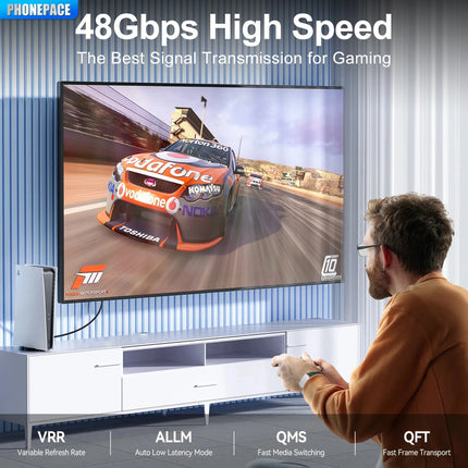 8K HDMI Cable High Speed Hdmi Cables Braided Nylon & Gold Connectors HDMI2.1 4K @ 120Hz 8K@60Hz for Laptop PS5 Xbox HDTV