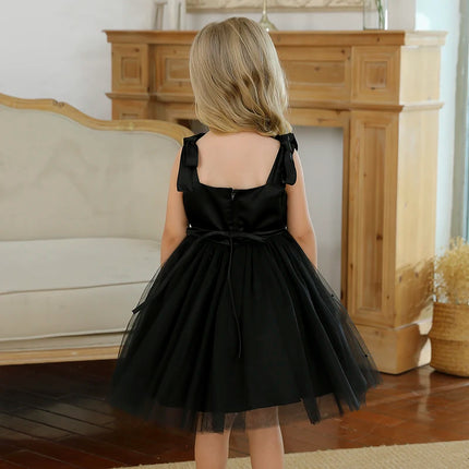 Baby Girl Halloween Costume Toddler Girl Black Beaded Evening Party Dress 12M Girls Princess Tutu Gown Infant Birthday Outfits