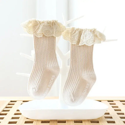 Baby Socks Newborn Lace Socks Baby Girl Knee High Long Infant Toddler Children Kids Non-slip Floor Socks Baby Stuff Accessories