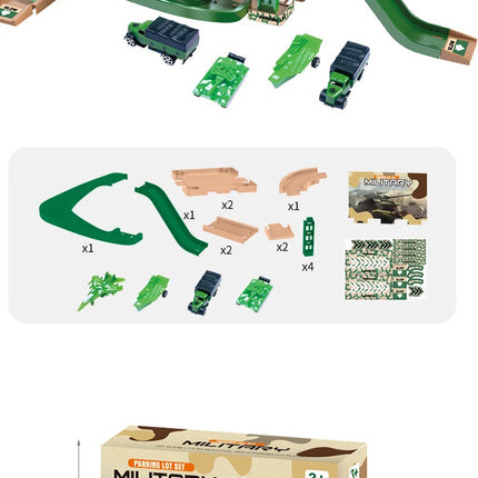 Kid Rail Parking Lot Toys Dinosaur Car Parking Building Model Simulation Fire Police Engineering Vehicle Toy Boys Birthday Gifts