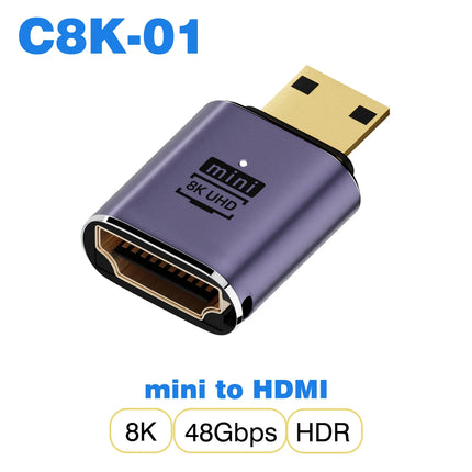 UGOURD HDMI2.1 Cable Adapter mini micro hdmi to HDMI 2.1 Converter 48Gpbs 8K60HZ 4K120HZ for HDTV Projector PS4 PS5 Laptop PC