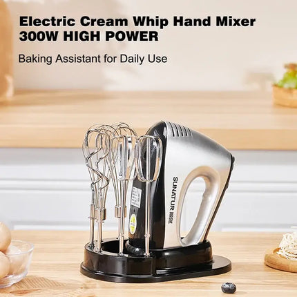 SUNATUR Hand Mixer 110-240V Blender 300W Electric Food Processor 3 in 1 Mixer Kitchen Appliances Machine Mixer for Baking
