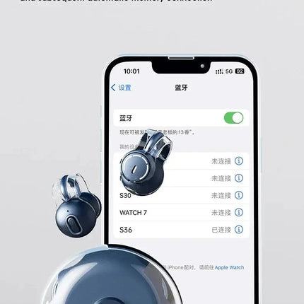 Bluetooth Earbuds True Clip-on Wireless Earphones Noise Cancelling Bluetooth Headsets Earcuffs Handsfree With Mic For Xiaomi ios