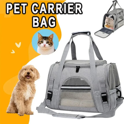 Collapsible Breathable Pet Carrier – Soft-Sided for Cats & Dogs | Crossbody Design with Large Opening | Ideal for Trave