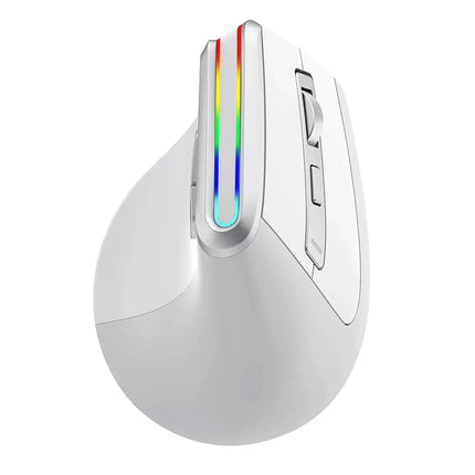 COUSO High Quality Ergonomic Mouse RGB Backlit Dual Mode BT3.0 BT5.0 Computer Bluetooth Rechargeable Wireless Vertical Mouse