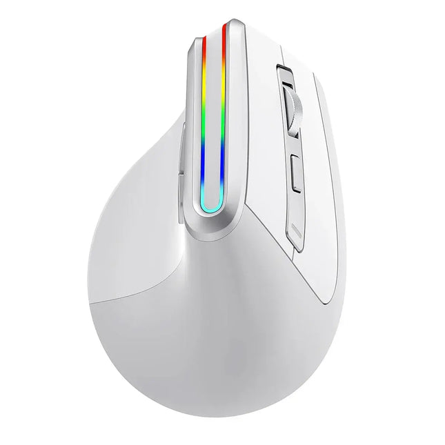 COUSO High Quality Ergonomic Mouse RGB Backlit Dual Mode BT3.0 BT5.0 Computer Bluetooth Rechargeable Wireless Vertical Mouse