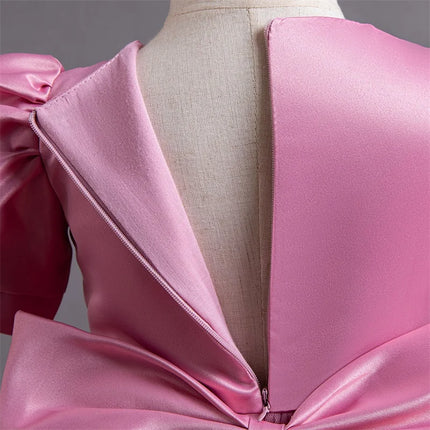 Baby Girl Fluffly Pink Princess Dress Toddler Infant Wedding Party Prom Gown Children Sequin 1st Birthday Baptism Evening Dress