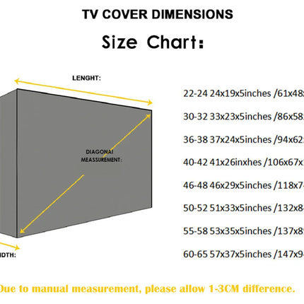 Weatherproof Dust-proof Outdoor TV Cover Beige 70" 75" 40" 46" 50" 55" 60" 65" Protect TV Screen Garden Patio Outdoor TV Cover