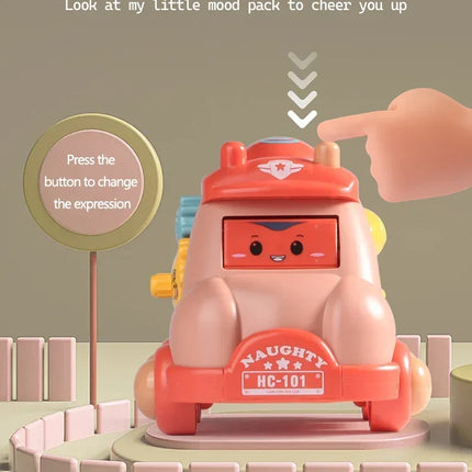 Kid Pull Along Toy Walking Trolley Musical Light Up Car Toy Crawling To Walking Learning Toys Cartoon Polyhedral Trolley Car Toy