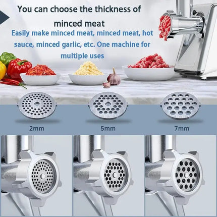 Electric Meat Grinder Powerful Heavy Duty Meat Mincer Hot Dogs Grinder Stainless Steel Food Processor Sausage Stuffer