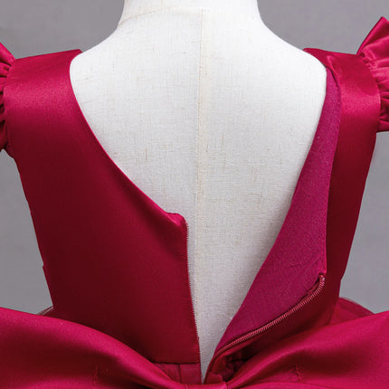 Girls Pearls Dress Elegant Princess Wedding Gown Kids Dresses For Girl Children Birthday Party Tulle Dress 3-8Yrs Vestidos